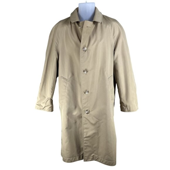 Brooks Brothers Mens 42R Reversible Herringbone Tweed Wool & Cotton Trench Coat - Picture 3 of 16